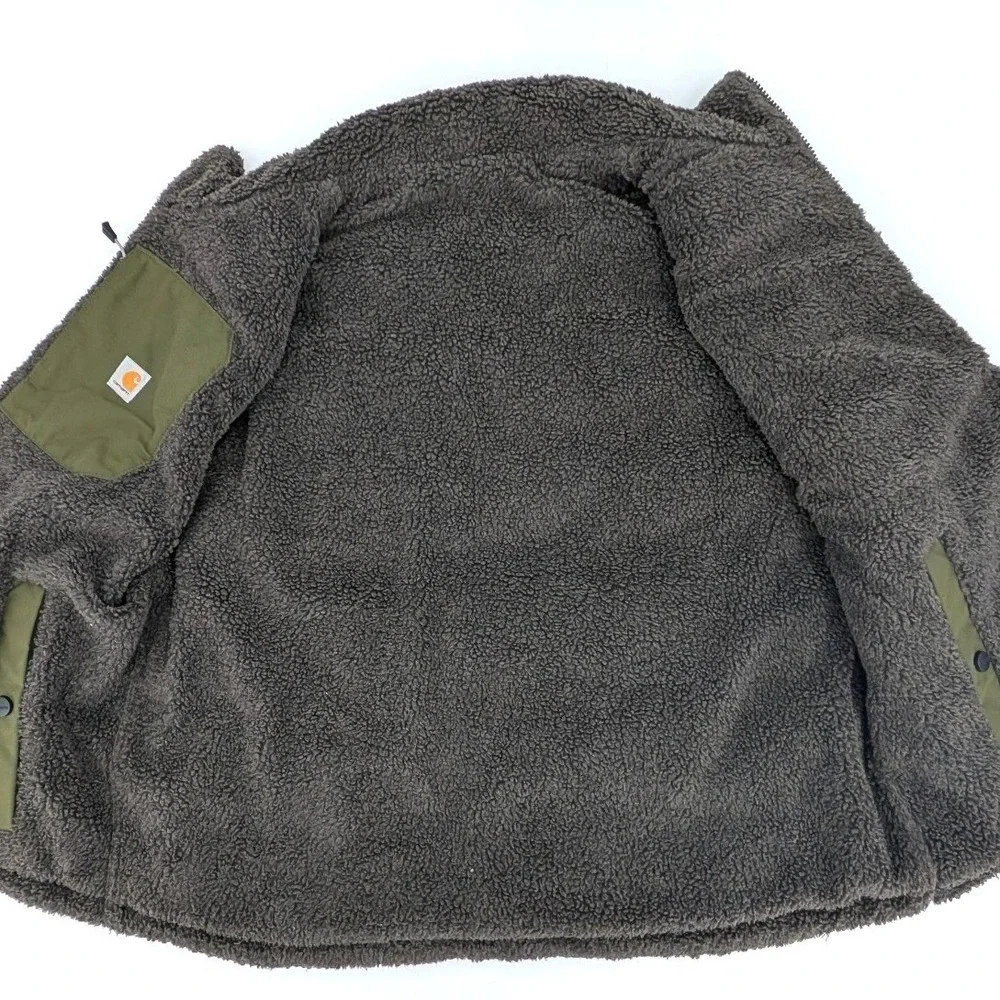 Carhartt Montana Puffer Vest Sherpa Lined Green OV5607-W Size L (12-14)